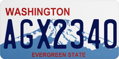 WA license plate AGX2340