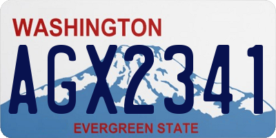 WA license plate AGX2341