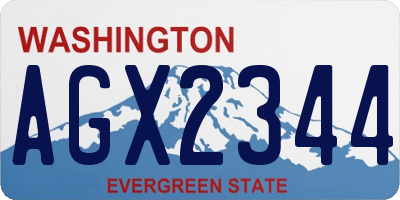 WA license plate AGX2344