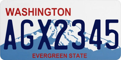 WA license plate AGX2345