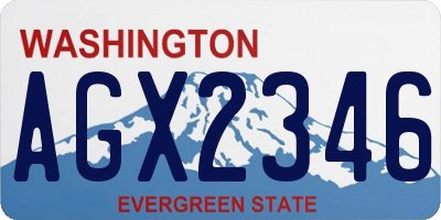 WA license plate AGX2346