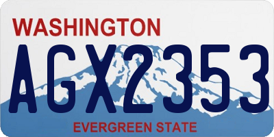 WA license plate AGX2353