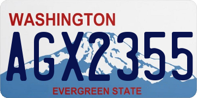 WA license plate AGX2355