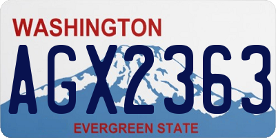 WA license plate AGX2363