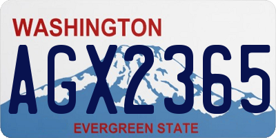 WA license plate AGX2365