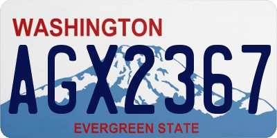 WA license plate AGX2367
