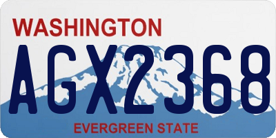 WA license plate AGX2368