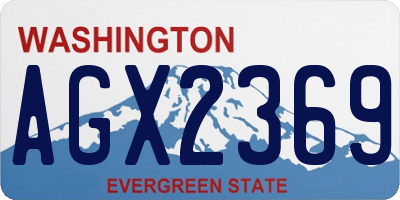 WA license plate AGX2369