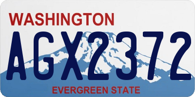 WA license plate AGX2372