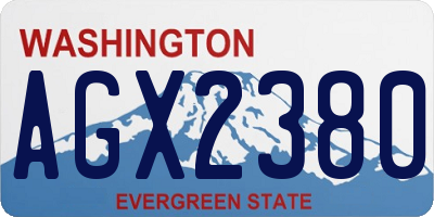 WA license plate AGX2380