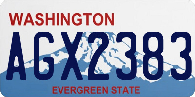 WA license plate AGX2383