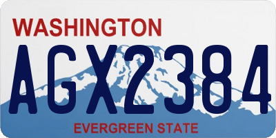 WA license plate AGX2384