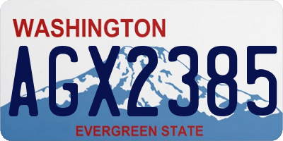 WA license plate AGX2385