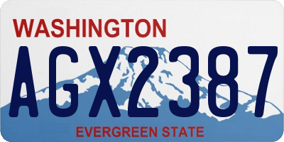 WA license plate AGX2387