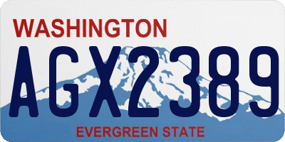 WA license plate AGX2389
