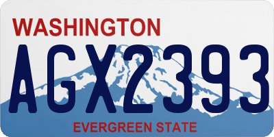 WA license plate AGX2393