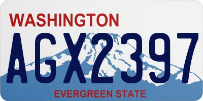 WA license plate AGX2397