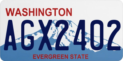 WA license plate AGX2402