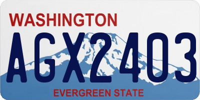 WA license plate AGX2403