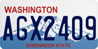 WA license plate AGX2409