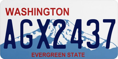 WA license plate AGX2437