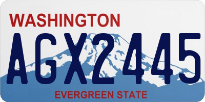 WA license plate AGX2445