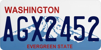 WA license plate AGX2452