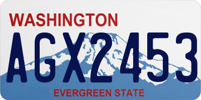 WA license plate AGX2453