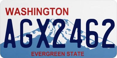WA license plate AGX2462