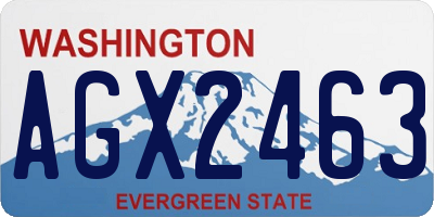 WA license plate AGX2463