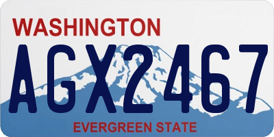 WA license plate AGX2467