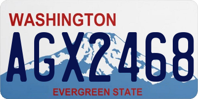 WA license plate AGX2468