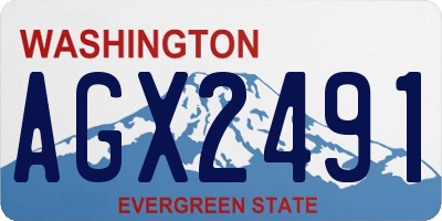 WA license plate AGX2491