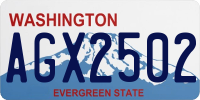 WA license plate AGX2502