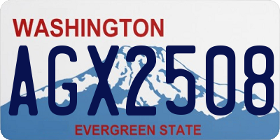 WA license plate AGX2508