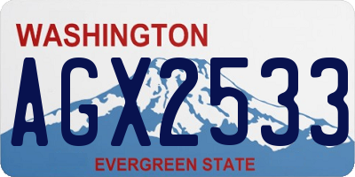 WA license plate AGX2533