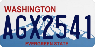 WA license plate AGX2541