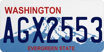 WA license plate AGX2553