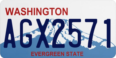 WA license plate AGX2571