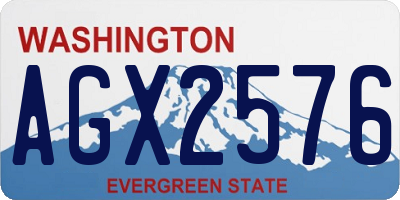 WA license plate AGX2576