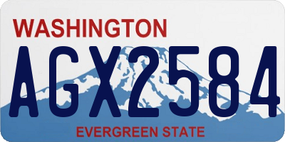 WA license plate AGX2584