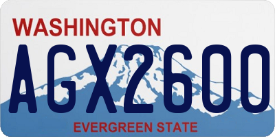 WA license plate AGX2600