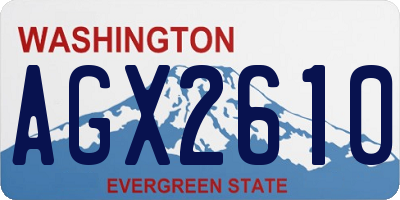 WA license plate AGX2610