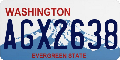 WA license plate AGX2638