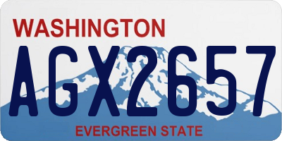 WA license plate AGX2657