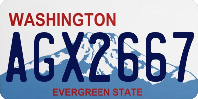 WA license plate AGX2667