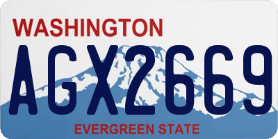 WA license plate AGX2669