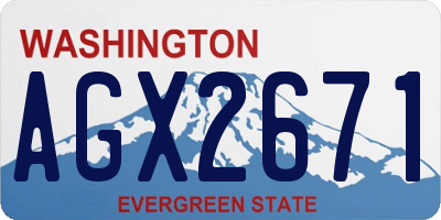 WA license plate AGX2671