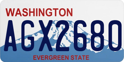 WA license plate AGX2680