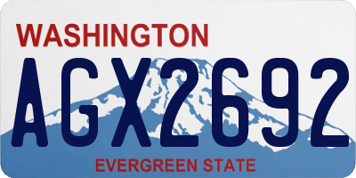WA license plate AGX2692